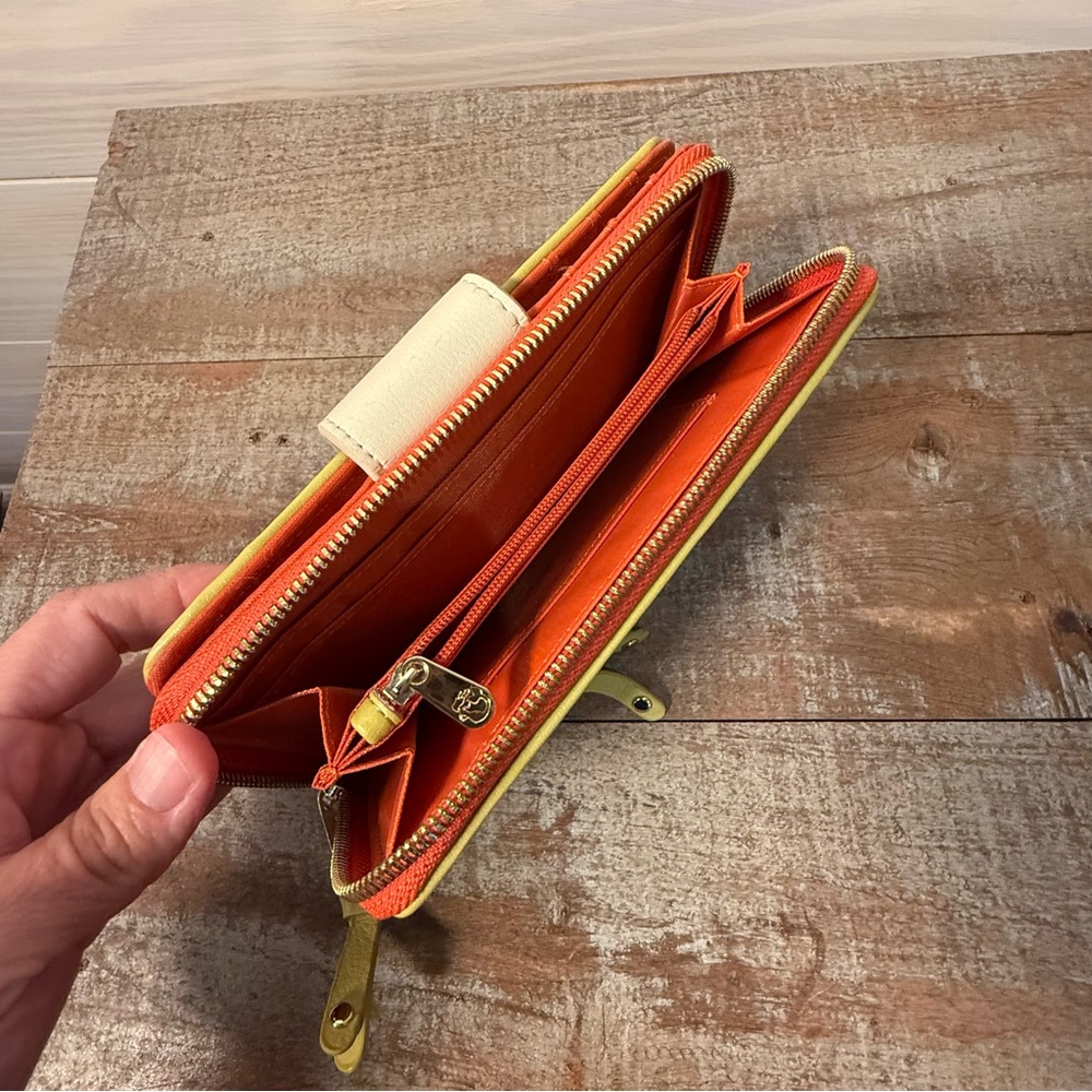 Spartina 449 Haig Point Yacht Club Wallet Coastal Nautical Navy Green Orange - Picture 5 of 13